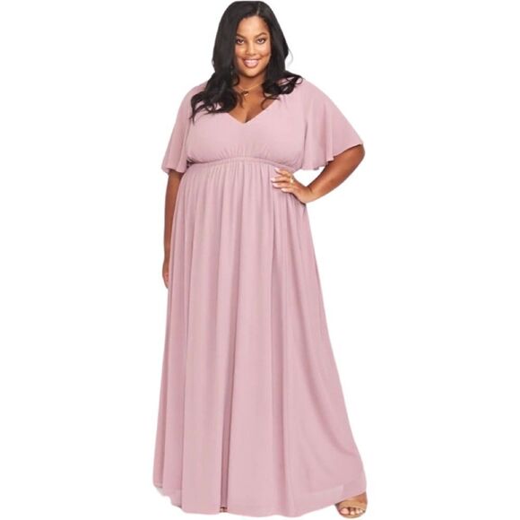 Show Me Your Mumu Emily Empire Maxi Dress in Antique Rose Chiffon. Size 1X. NWT! - Picture 1 of 12